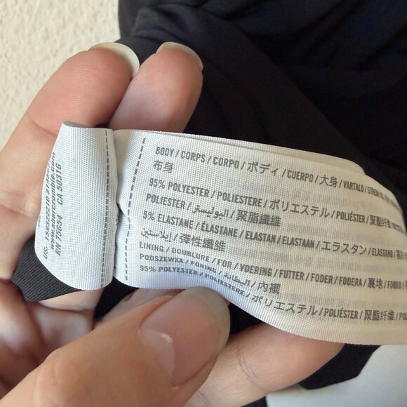 Abercrombie & Fitch Black Asymmetrical Strappy Ruched Midi Dress Size S - Picture 5 of 6